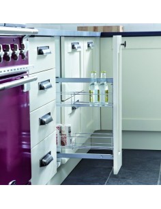 150mm Base Pull-Out Storage 2-Tier Side Mount Chrome Door Or Hinged 54535260