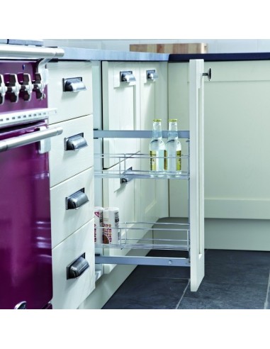 150mm Base Pull-Out Storage 2-Tier Side Mount Chrome Door Or Hinged 54535260