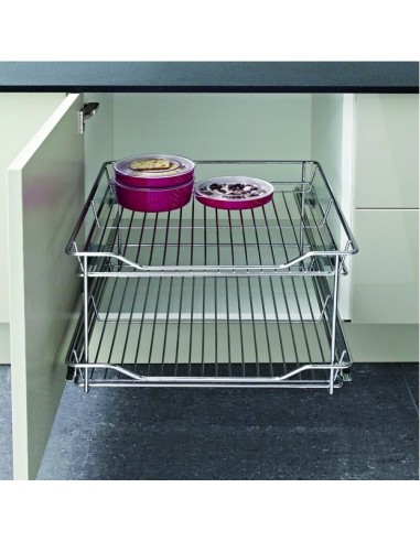 300mm Pull-Out Internal Baskets 2-Tier Chrome Hinged Door 54048212