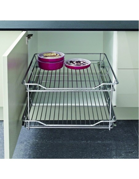 300mm Pull-Out Internal Baskets 2-Tier Chrome Hinged Door 54048212