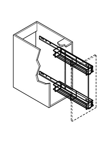 150mm Narrow Kitchen Pull-Out Storage White Base Solid Inserts 2-Tier 54525220+54525790