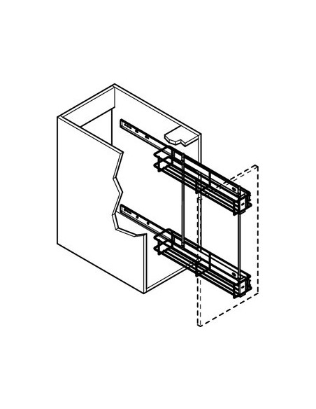 150mm Narrow Kitchen Pull-Out Storage White Base Solid Inserts 2-Tier 54525220+54525790