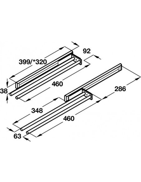Towel Rail Telescopic Double Rails Pull-Out Silver Aluminium 460mm 51050929
