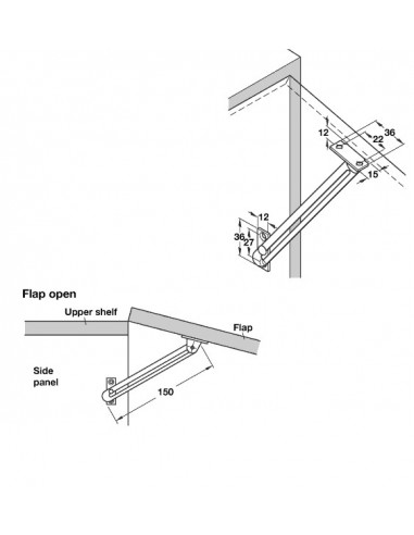 Lid Stay Door Restraint With Guide Slot Left Or Right Wooden Flaps 36640776 or 36640767
