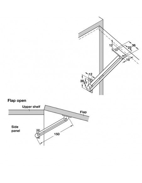 Lid Stay Door Restraint With Guide Slot Left Or Right Wooden Flaps 36640776 or 36640767