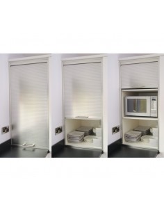 Premium Tambour Door 1450 x 800mm Stainless Steel Effect Kit Roller PREM145080 2