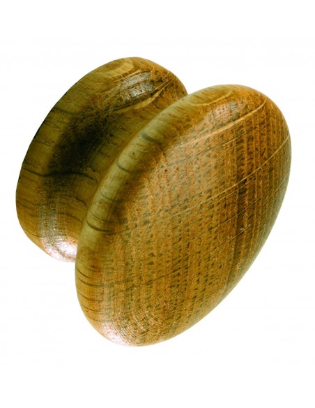 44mm Diamter Wooden Door Knobs Oak Lacquered
