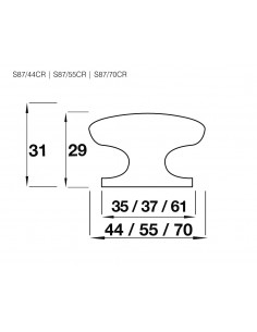 44mm Diameter Oak Door Knob Lacquered 35MM Base 2