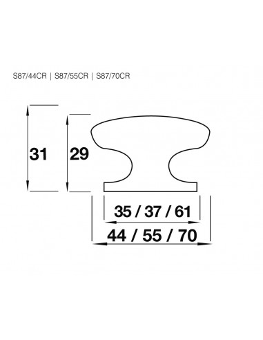 44mm Diameter Oak Door Knob Lacquered 35MM Base