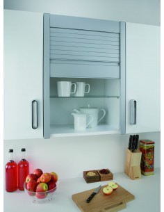 Tambour Door Kit 1210x500mm Satin Anodised Vertical Wall Unit Shutter 44310922