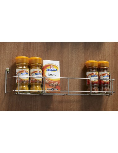 Spice Rack Door Panel Mount Single Tier Storage Basket Shelf 388mm WWSR501