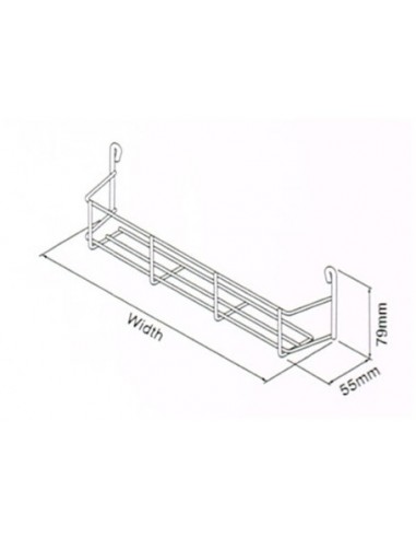 Spice Rack Door Panel Mount Single Tier Storage Basket Shelf 388mm WWSR501