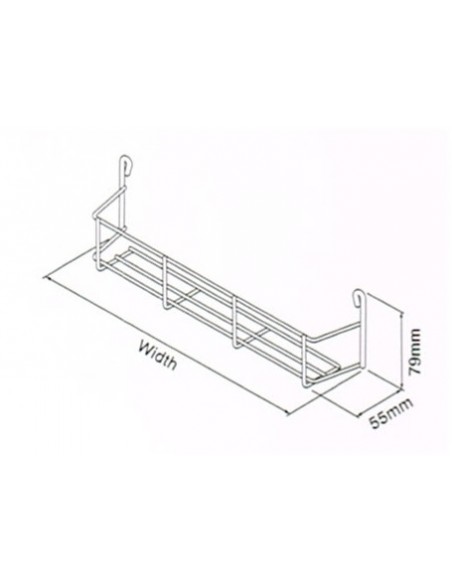 Spice Rack Door Panel Mount Single Tier Storage Basket Shelf 388mm WWSR501