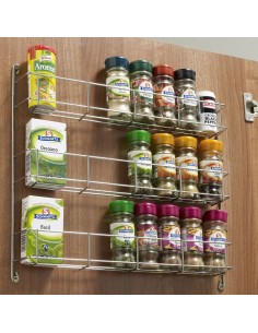 3-Tier Spice Rack Storage Wire Chrome Shelf  Doors / Panels 288mm width WWSR403