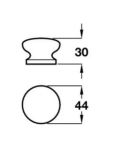 44mm Unfinished Wooden Knob Oak 2