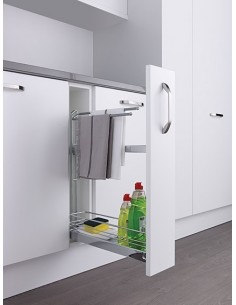 150mm Kessebohmer Towel Rail Kitchen Base Pull Out Chrome K2TRBP150C