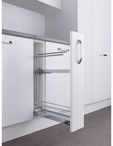 150mm Kessebohmer Towel Rail Kitchen Base Pull Out Chrome K2TRBP150C