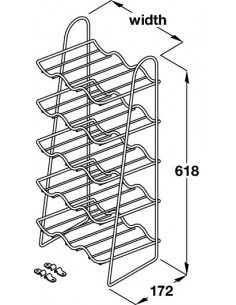 300mm Kitchen Unit Wine-Rack Chrome 15 Bottles Wall / Base Fit 54194200 2