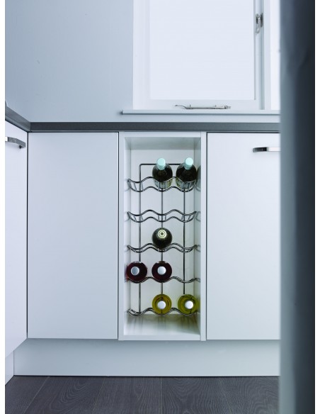 300mm Kessebohmer Wine Rack Chrome Base Wall Unit Insert x15 Bottles KWR5TC