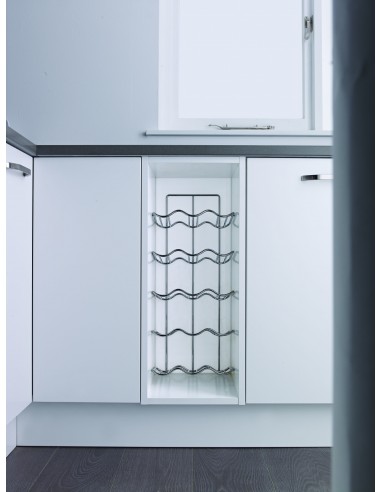 300mm Kessebohmer Wine Rack Chrome Base Wall Unit Insert x15 Bottles KWR300C