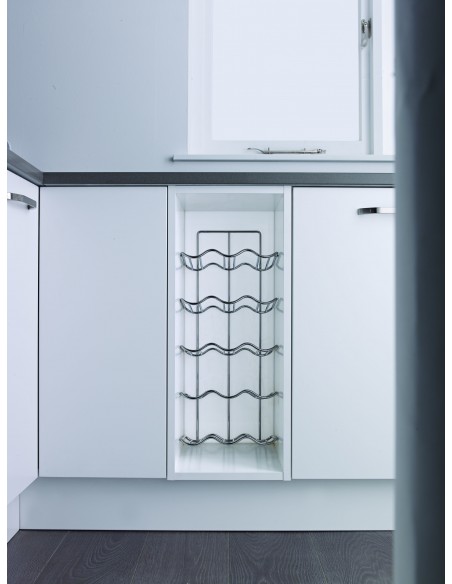 300mm Kessebohmer Wine Rack Chrome Base Wall Unit Insert x15 Bottles KWR300C