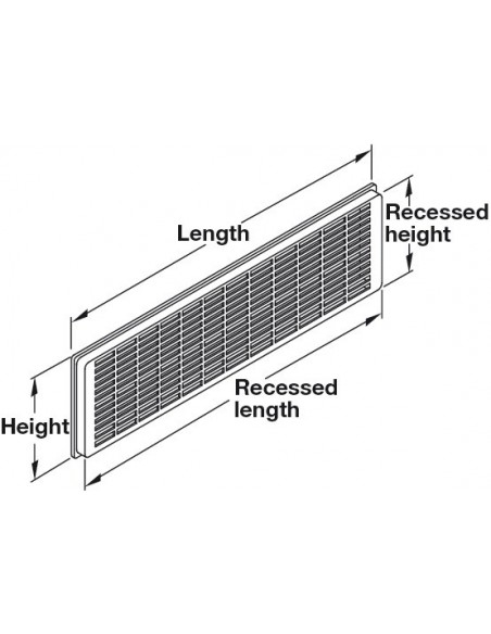 175 x 41mm plinth vent, worktop grill airflow grill