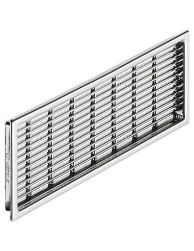 230 x 68mm Plinth Ventilation Grill Chrome Recess Mounting Flanged 57154248