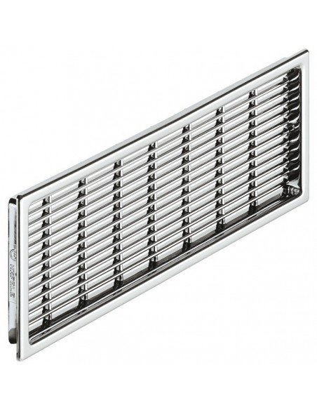 230 x 68mm Plinth Ventilation Grill Chrome Recess Mounting Flanged 57154248