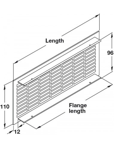 250mmx110mm Ventilation Grill Aluminium Silver Matt 126Cm2 Airflow 57501916