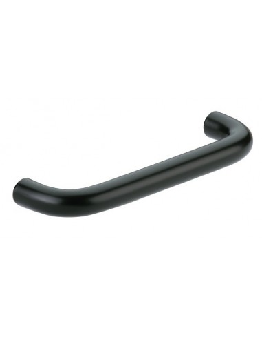Black Pull Door Handle "D" 128mm Centres x 138mm Round Matt Lacquered 15502542