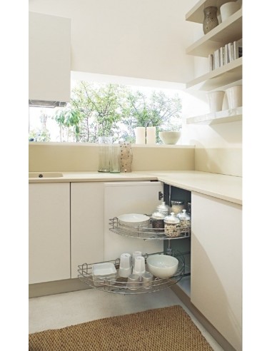800mm Kitchen Corner Carousel 1/2 Circle Wire 645-790mm Hinged Door 54241220