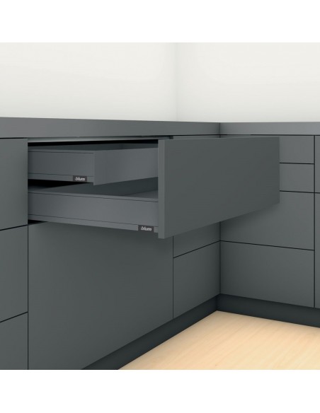 Blum Legrabox Internal Drawer 450mm Depth, "M" Height Variable Widths Orion Grey Large 40Kg Capacity
