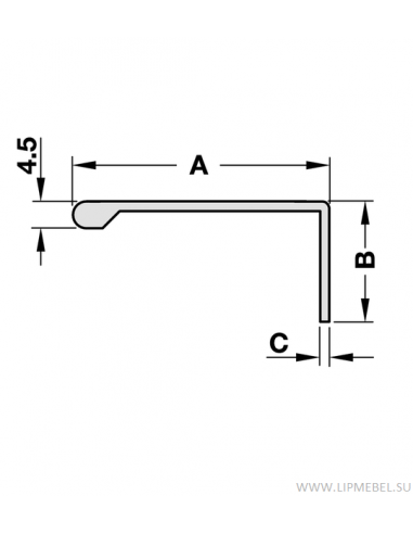 Profile Grip Door Handle 2500mm Length Aluminium Silver Top Mount 12614901