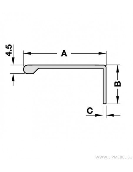 Profile Grip Door Handle 2500mm Length Aluminium Silver Top Mount 12614901