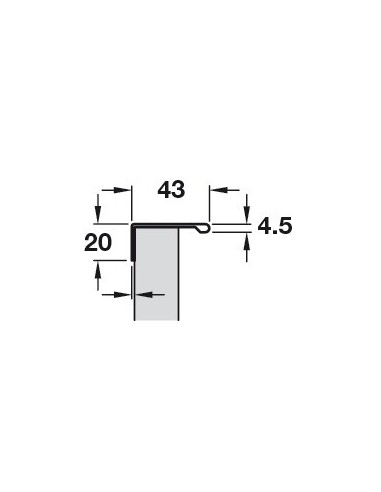 Profile Grip Door Handle 2500mm Length Aluminium Silver Top Mount 12614901