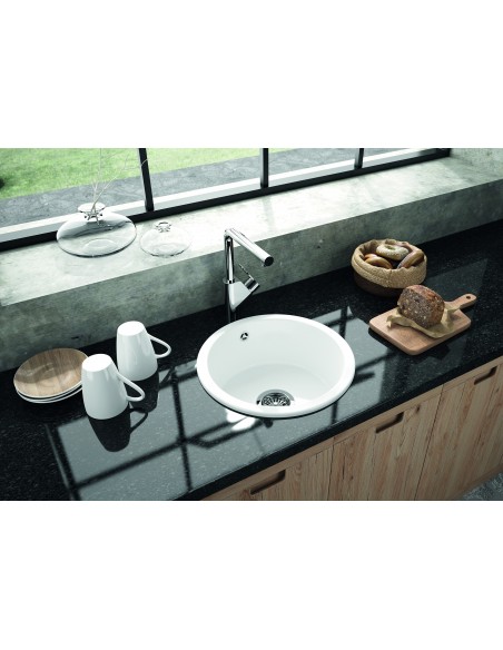 Thomas Denby Metro Round 1.0 Bowl Kitchen Sink Ceramic Inset / Under MET1060W
