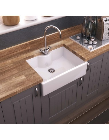 Thomas Denby Legacy 800mm Butler Kitchen Sink Ceramic Tap Ledge LEG800T