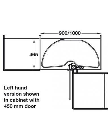 Corner Pull Out Carousel 450/500mm Door Ninka Power Slide