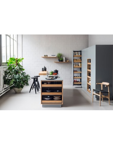 400mm Peka Fioro Larder Pull-Out Tall Kitchen Storage 1805-2260mm Oak