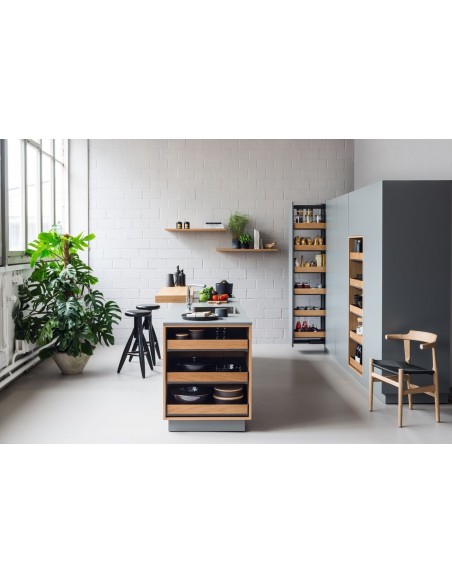 400mm Peka Fioro Larder Pull-Out Tall Kitchen Storage 1805-2260mm Oak