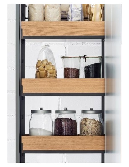 400mm Peka Fioro Larder Pull-Out Tall Kitchen Storage 1805-2260mm Oak