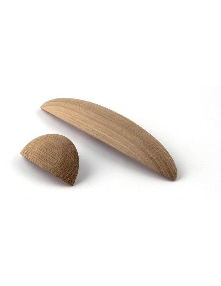 Wilton Cup Wooden Door Handle Oak Unfinished 32mm