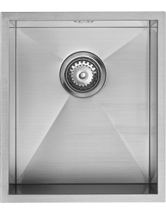 Zenuno 340U Kitchen Sink 1810 Modern Square 1.0 Bowl & Plumbing ZU/34/U/S/018 2