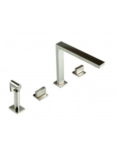 Novanta 4-Hole Kitchen Tap Handspray Brushed Steel 1810 Company SALE NOV/02/BS