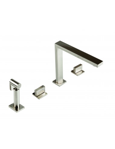 Novanta 4-Hole Kitchen Tap Handspray Brushed Steel 1810 Company SALE NOV/02/BS