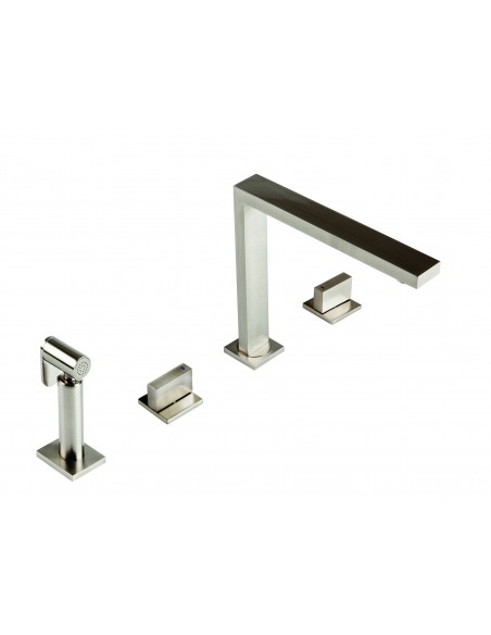 Novanta 4-Hole Kitchen Tap Handspray Brushed Steel 1810 Company SALE NOV/02/BS