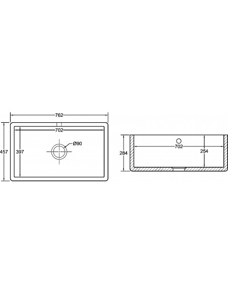 Shaws Shaker 800mm Sink White Ceramic Kitchen Apron Front Butler Sink SCSH108WH