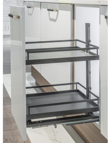 Kessebohmer 300mm Base Unit Pull-Out Kitchen Double Storage Anthracite KSABP300A