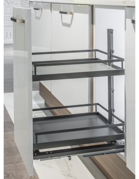 Kessebohmer 300mm Base Unit Pull-Out Kitchen Double Storage Anthracite KSABP300A