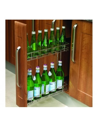 150mm Pull-Out Base Storage Kitchen Bottle Rack Innostor Chrome 2-Tier WWCC150